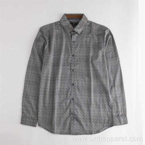 High Quality Men's Short Sleeve Print Cotton Shirt